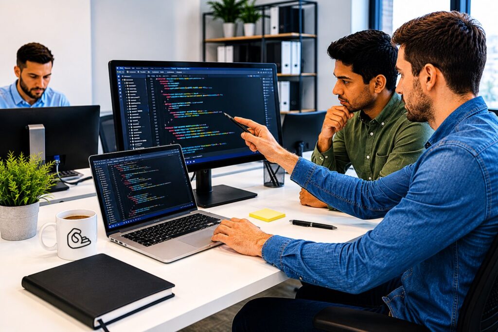 Dedicated web developers working on custom software and website development projects for Australian businesses